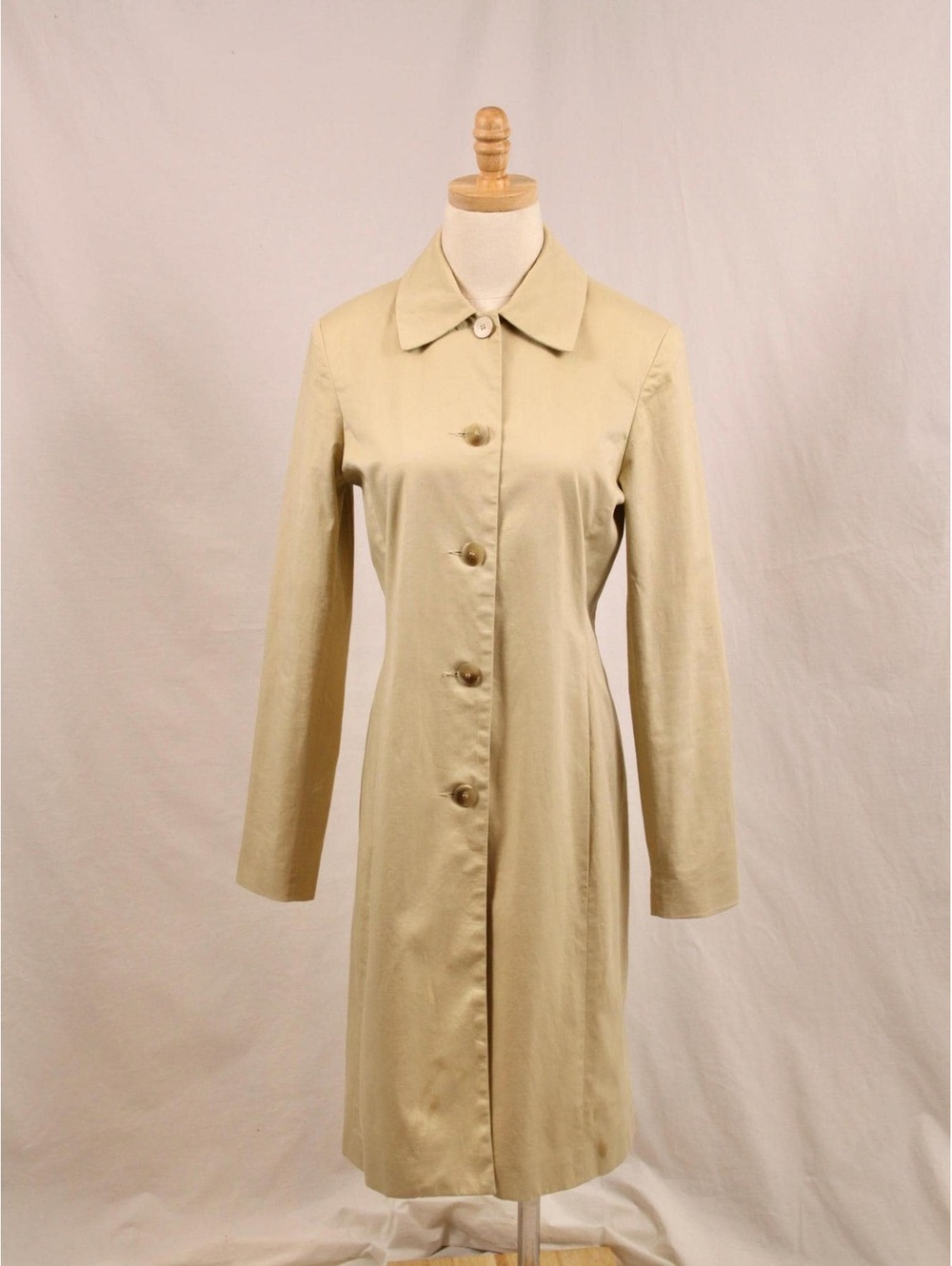 Vintage 90s Neiman Marcus Single Breast Trench Coat Small
